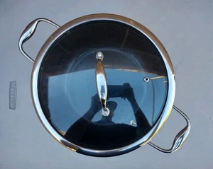 HEXCLAD Non-Stick 8 QUART STOCK POT Pan w/ Glass Lid Cookware 10” Nice  - Picture 1 of 11