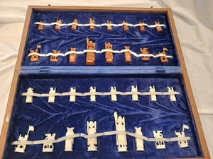 Antique Hand Carved Chess Set from Thailand beautiful Fine Material - Picture 1 of 20