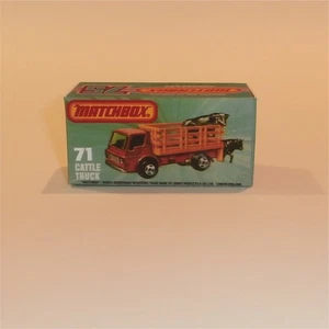 Matchbox Lesney Superfast 71 f Dodge Cattle Truck J Style Repro Box - Picture 1 of 4