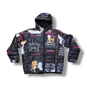 Members Only Jean-Michel Basquiat Zip-Up Hooded Puffer Jacket Size XXL NWT - Picture 1 of 18