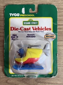 Vintage 1998 Sesame Street Grover's Diecast Helicopter Fisher Price - Picture 1 of 6