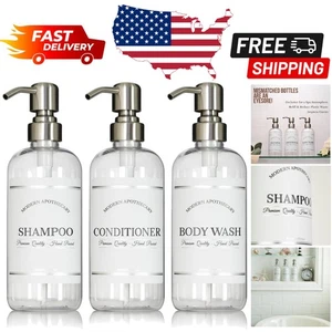 Flaconi per shampoo e lavaggio corpo ecologici 16 oz - eleganti pompe in acciaio inox - Foto 1 di 11