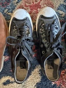 Black Leather Jack Parcels Shoes - Picture 1 of 12