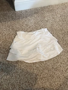 Athleta Girl Swing Skirt Size Medium 8/10 White Tennis Pickleball - Picture 1 of 2