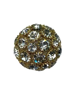 Bottone Gioiello Mezza Perla Tondo Strass Metallo Oro Misura 17 Mm MB-2660 - Imagen 1 de 3
