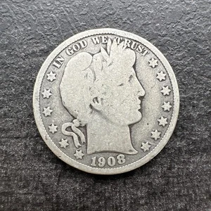 1908-D Barber Half Dollar - Picture 1 of 2