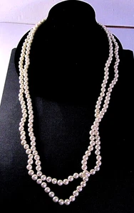 KJL Kenneth Jay Lane Pearl Necklace Imitation 70" Long Knotted Strand Vintage - Picture 1 of 3