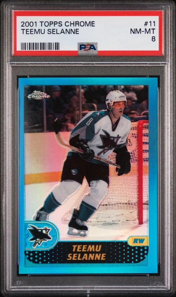 2001 TOPPS CHROME 11 TEEMU SELANNE REFRACTOR PSA 8 - Image 1 of 1