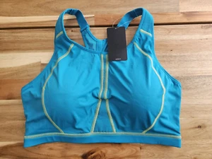 SYROKAN Sports Bra Women 42D Ref A180 Lake Blue 19 Racerback Wirefree Padded - Picture 1 of 15