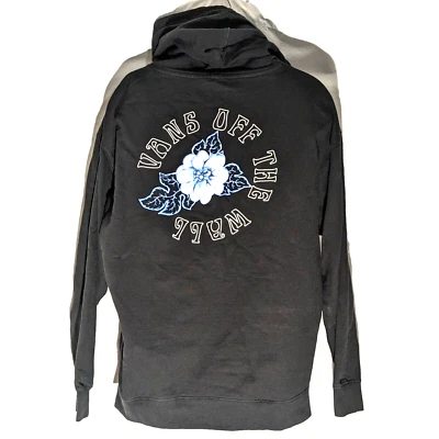 Vans Off The Wall XL Black Hoodie SK8 Sweatshirt, Aloha, Tattoo Flower Back Logo - Image 1 of 4
