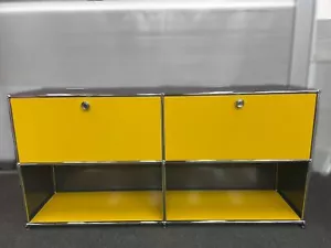 USM Haller Aparador 4 Compartimentos 2 Plegada Amarillo Gris Antracita Retro - Imagen 1 de 3