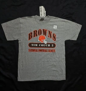 Vintage Cleveland Browns Tim Couch NFL Men's Grey T Shirt Large L 1999 Joy NWT - Picture 1 of 10