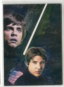 2009 Topps Star Wars Galaxy Series 4 Etched Foil #3 Han Solo Luke Skywalker - Picture 1 of 1