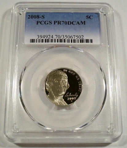 2008-S 5c PCGS PR70DCAM PROOF JEFFERSON NICKEL DEEP CAMEO PR 70 DC Cover