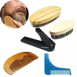 Premium Mens Boar Bristle Beard Brush Moustache Mens Grooming Kit Valentines Day - Picture 1 of 13