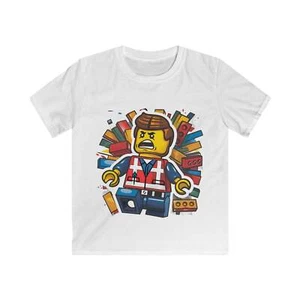 T-shirt bambini sorpresi LEGO minifigure in mattoni esplosione - Foto 1 di 7