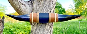 MOUNTED STEER BULL HORNS COW BOY HORN LONGHORNS 17 1/4" Tip to Tip LONG #2 - Picture 1 of 6