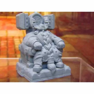 Dwarven King on Stone Dwarf Throne Mini Miniatura Nano Stampato in 3D Modello 28/32mm - Foto 1 di 8