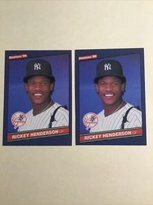 1986 Donruss  #51 RICKEY HENDERSON - 2 CARDS LOT - NM-MINT -4333