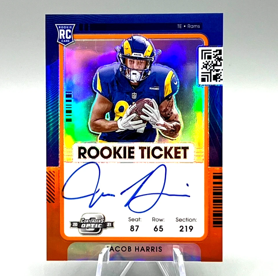 2021 Panini Contenders Optic Jacob Harris #138 Orange Prizm Rookie Auto RC /50 - Image 1 of 3