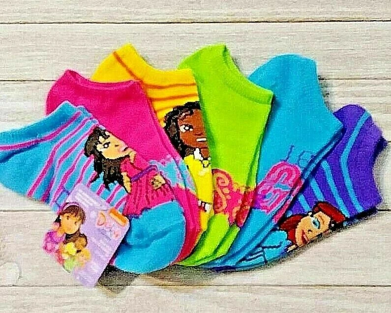 Dora the Explorer No-Show Socks 6 Pair Girls Size 7.5-3.5  - Image 1 of 2