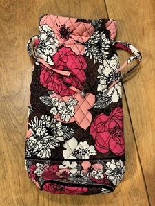 Vera Bradley Cheers to You Mocha Rouge Wine Bag 11983-110 Floral Pink Brown NWT - Picture 1 of 11