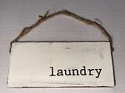 Mud Pie Farmhouse Door Wood Signs 6.5 Inch Laundry Wooden White New B16