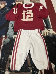 Vintage Hutch Alabama Football Outfit #12 Jersey & Pants Child Small Made In USA - Picture 1 of 11