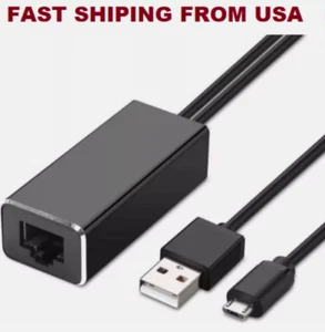 Nuevo Adaptador Ethernet Micro USB a RJ45 Tarjeta de Red para Fire Stick Chromecast - Imagen 1 de 4