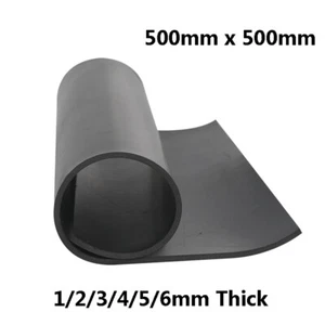 Rubber Sheet Black 500 x 500 mm Rubber Mat Seal Pad Gasket 1/2/3/4/5/6 mm Thick - Picture 1 of 11