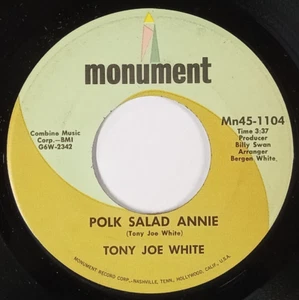 TONY JOE WHITE: Polk Salad Annie / Aspen Colorado MONUMENT 7" Single 45 RPM - Picture 1 of 2