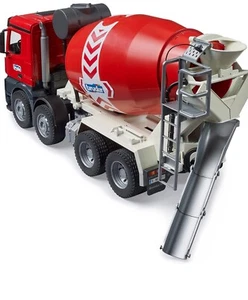 bruder toys new CONCRETE MIXER CEMENT TRUCK DEISEL POWER 03655 NEW RED MIXER - Picture 1 of 7