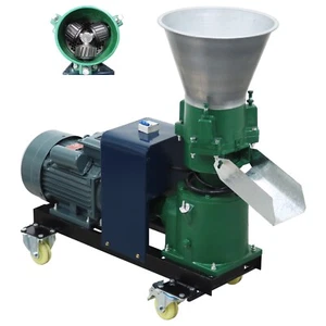 6mm Plate Farm Feed Pellet Mill Machine Pelletizer 3 Rollers 120-150KG/H 220V - Picture 1 of 23