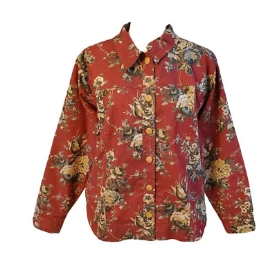 Chaqueta Travel Smith Mujer Roja Estampado Floral Botón Frontal Talla Grande  Foto 1 de 4