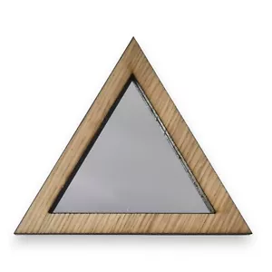 Triangle Wooden Mirrors, Choice of Oak, Walnut or Cherry, with Hooks - Picture 1 of 10