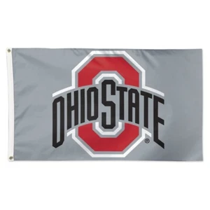OHIO STATE BUCKEYES GRAY BACKGROUND 3'X5' DELUXE FLAG NEW WINCRAFT 👀 - Picture 1 of 1
