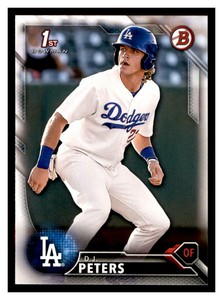 2016 Bowman Draft #BD-75 D.J. PETERS Los Angeles Dodgers