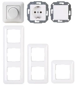 KOPP Cadiz arktisweiß Schalterprogramm Dimmer Rahmen Steckdose Taster Schalter - Bild 1 von 8