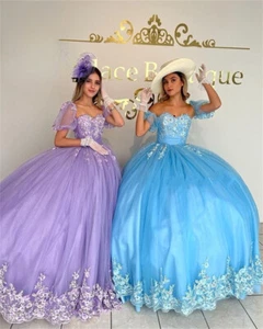 Vestido de novia de quinceañera vestido de baile dulce apliques de fiesta vestido de graduación - Imagen 1 de 6