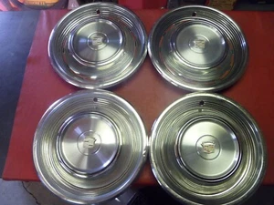 VINTAGE 1967-68 CADILLAC DEVILLE SOMBRERO 15" HUBCAPS  WHEEL COVERS - Picture 1 of 7