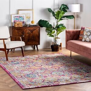 10 Ft Size Transitional Area Rugs, Lavender Rug 8×10