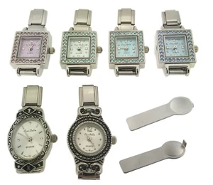 WHOLESALE LOT Set of 6pc 9mm Italian Charm Watch Face With Charm Opening Tool - Picture 1 of 6