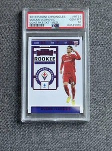 2019-20 Panini Chronicles DUSAN VLAHOVIC Red Rookie Ticket Red RC PSA 10 - Picture 1 of 2