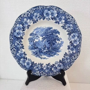 Woodland by Wedgewood & Co - Blue & White Hand-Engraved Bowl - 9" England - Picture 1 of 13