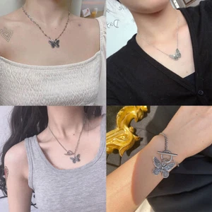 Ladies Butterfly Pendant Necklace Choker Clavicle Chain Women Jewelry Gift - Picture 1 of 17