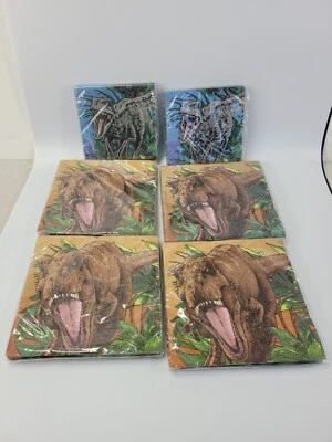Lot of 6 Jurassic World Napkins Birthday Party Supplies Officially Licensed 16pc - Image 1 of 4