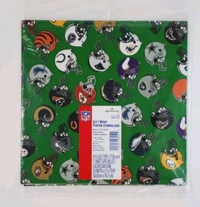 Vintage NFL Football 2006 Hallmark Wrapping Paper 2 Sheets Sealed New Old Stock - Picture 1 of 3