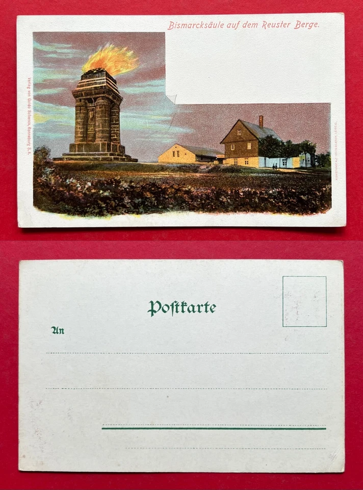 Litho AK RÜCKERSDORF in Thüringen um 1900 Bismarcksäule Reuster Berg   ( 119827 - Bild 1 von 1