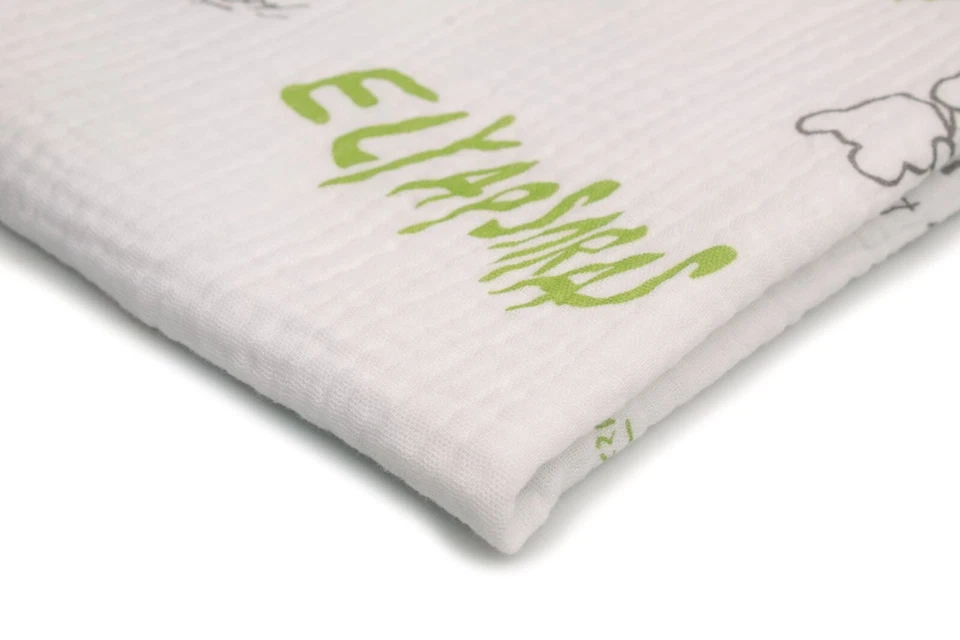 Хлопковый муслин с принтом, 2 марлевые ткани, плюшевые мишки с надписями 50 x 130 см - Изображение 1 из 4