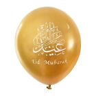 12 Eid Mubarak Latex Balloons Decorations Banner Fans Ramadan Foil Metallic Gold